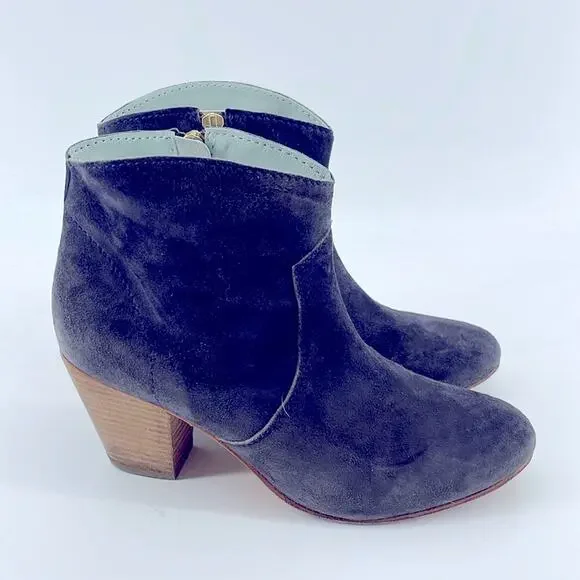 Boden Allendale microsuede side zip boho block heel ankle boots sz 41