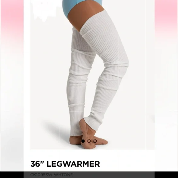 CAPEZIO 36” Adult White Leg Warmers or Leg Sleeves