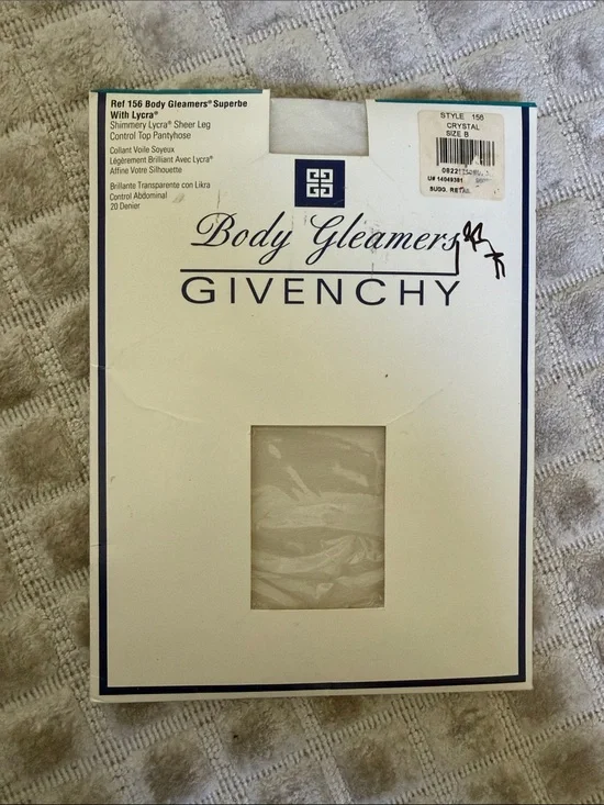 Vintage Givenchy Body Gleamers Sheer Leg Control Top Pantyhose - Crystal B