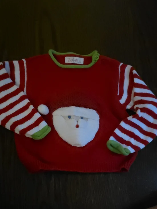Zubels Red Santa Face Kids Sweater