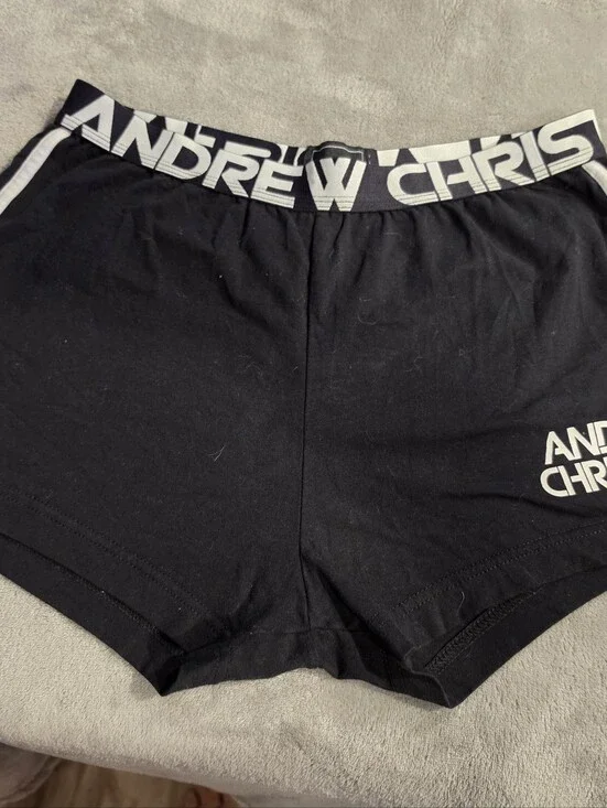 Andrew Christian Black Short with White Logo Waistband