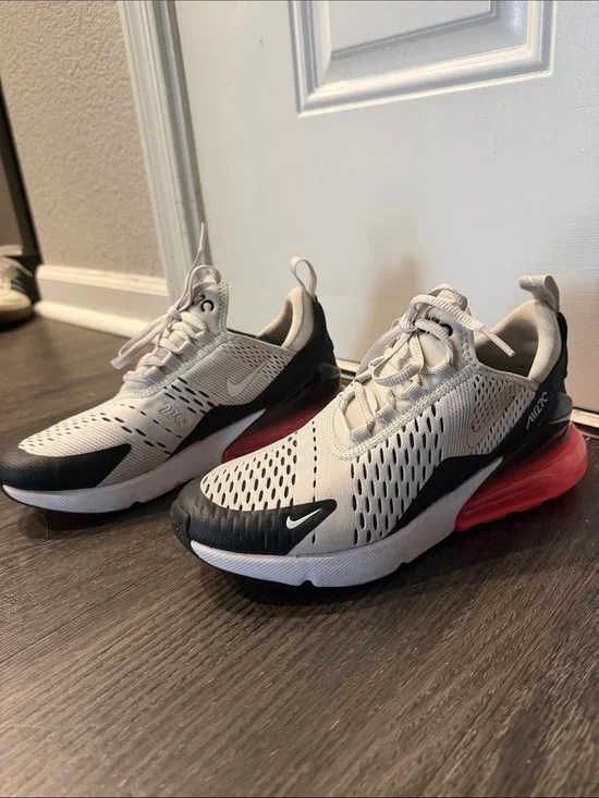 Nike Air Max 270 Cream White with Black and Red Accents