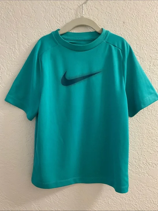 NIKE - TEE - Dri-Fit - Teal Green/Black Nike Logo Boy’s Size S - Short Sleeve