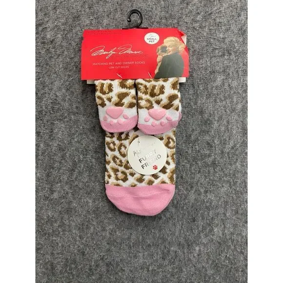 Marilyn Monroe Matching Pet and Owner Crew grip Socks‎ Pet pink cheetah print
