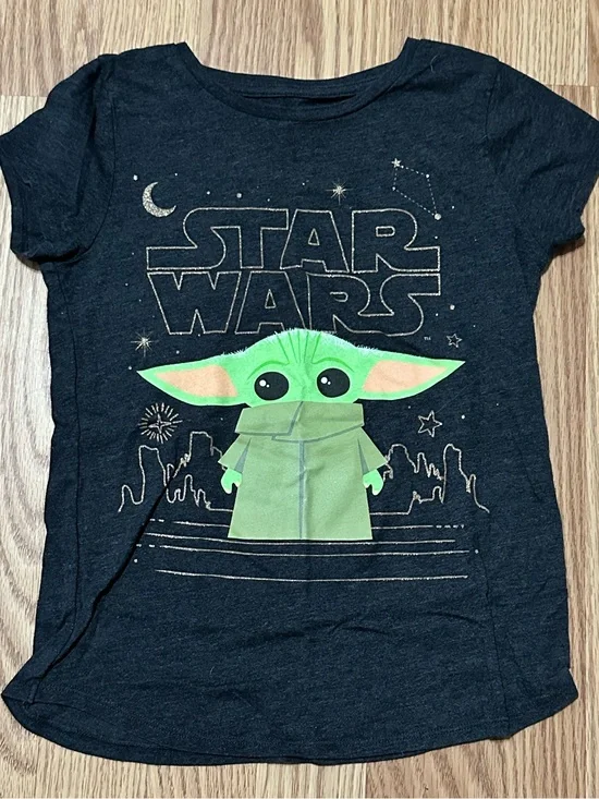 Star Wars Kids Short Sleeve Tee with Grogu Graphic - Black