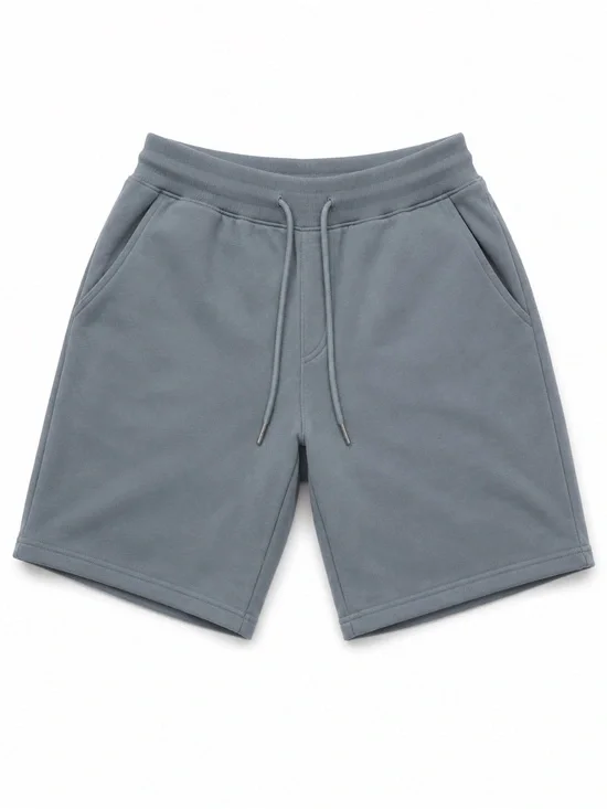 Comfrt Men's Relaxed Drawstring Shorts in Slate Gray