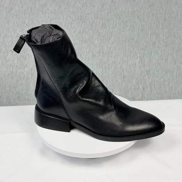 Steve Madden Nexie Black Leather Slouch Ankle Booties NEXI01S1 Size 6.5 Portugal