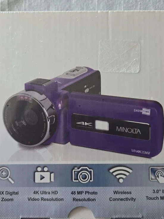 Minolta MN4K35NV 4K Ultra HD Camcorder  48 MP *New-Sealed