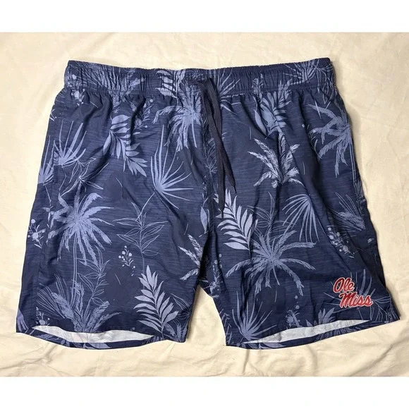 Colosseum Ole Miss Revels Hawaiin Shorts Men's Size 3XL Blue Floral Tropical