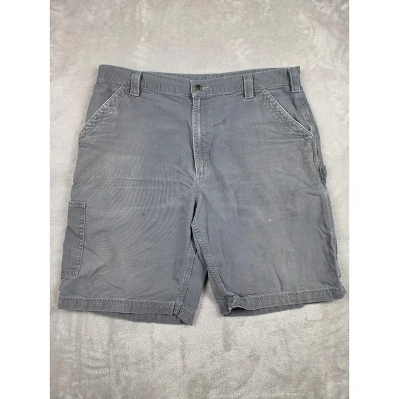 Carhartt Carpenter Shorts Men 40 Fit 39 Gray B147 Original Fit Workwear *Stained