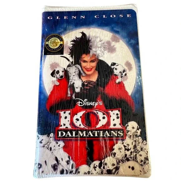 Disney 101 Dalmatians VHS 1997‎ Glenn Close Cruella Live Action Sealed Vintage