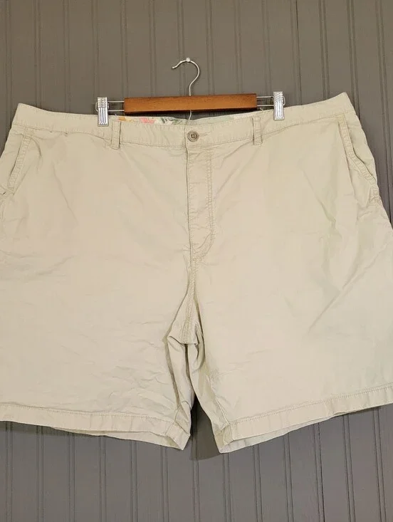 Tommy Bahama Chino Shorts Flat Front Cotton Khaki Men's 46R 9
