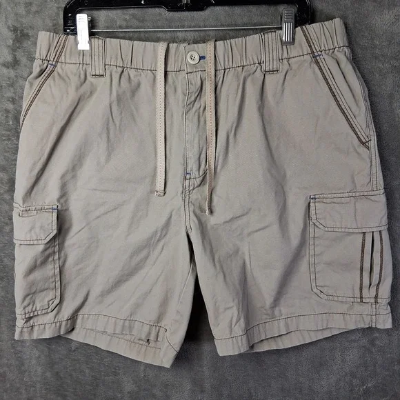 Tommy Bahama Cargo Shorts Mens Large Beige Khaki Summer Outdoor Preppy 36 X 7