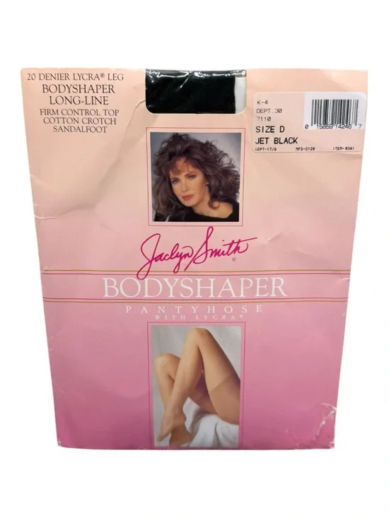 Jaclyn Smith Pantyhose Body Shaper Size D Black Long-line Control Top 20 Denier
