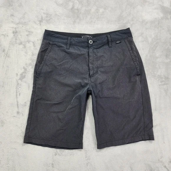 Nitrous‎ Black Shorts Mens 30 Black Stretch Chino Microfiber Zip Pocket Casual