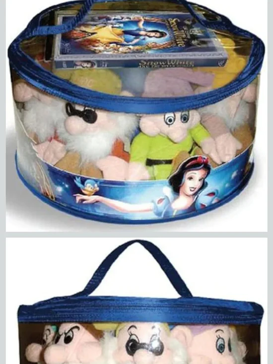 Snow White Plush Doll Carrying Case with Seven Dwarfs And DVD