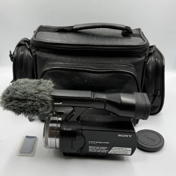 Sony NEX-VG10 HD Handycam E-Mount Camcorder 16mm Lens Tested Battery Case Chrgr