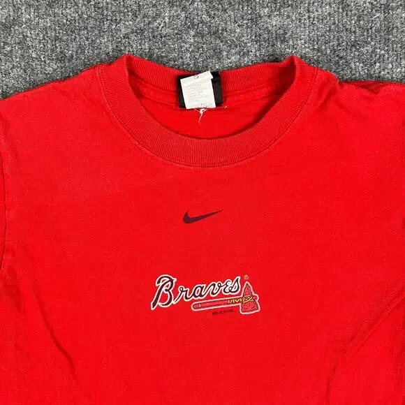 Nike Braves T-Shirt Boys Size S Red MLB Team Graphic‎ Short Sleeve Youth