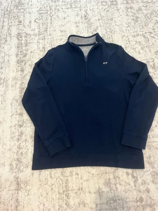 Vineyard Vines Boys Large (16) Navy Quarter‑Zip – VGUC