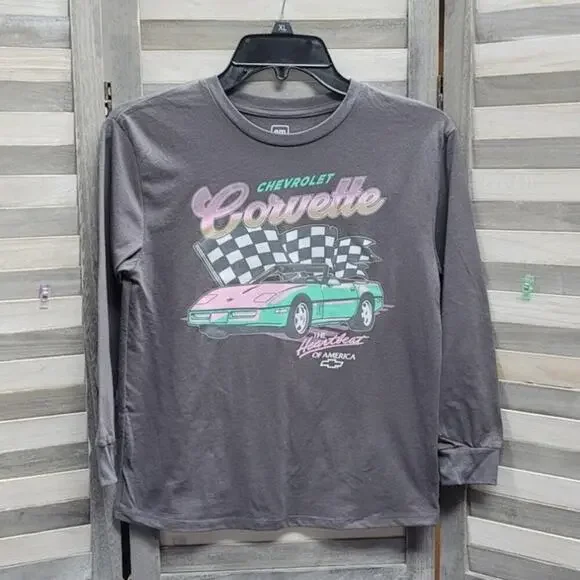 Girls' Long Sleeve Oversized 'Corvette' Graphic T-Shirt | Art Class | XL (14)