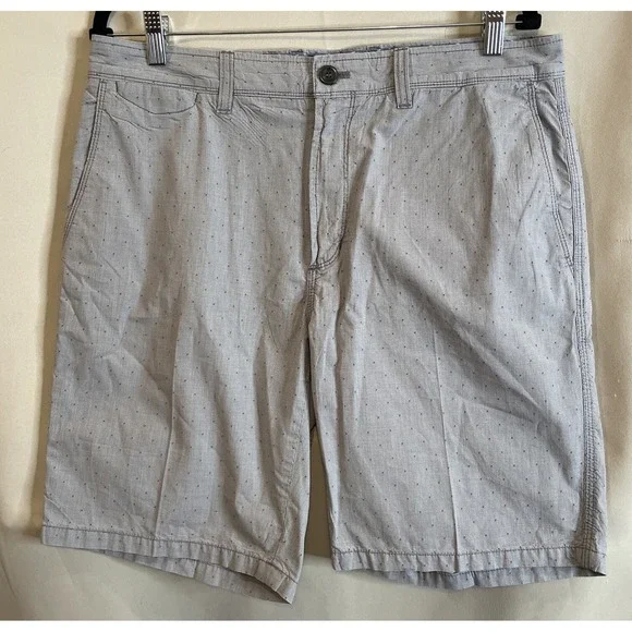 Banana Republic Mens 34 Aiden Short Urban Grey Micro Pattern Crosses Preppy