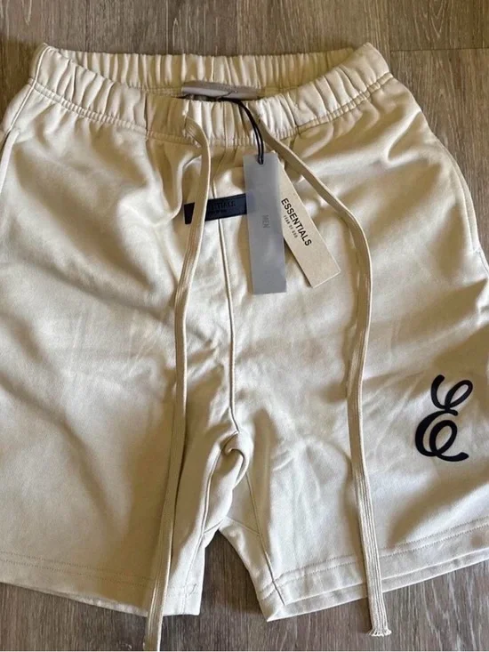 Fear of God ESSENTIALS Cream Drawstring Athletic Shorts