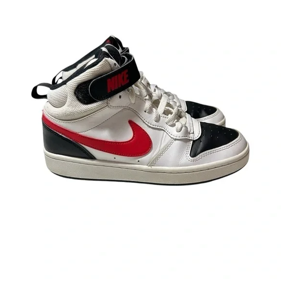 Nike Court Mid 2 White Red Black Size 7Y Youth Kids Shoes