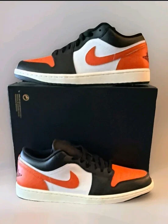 Jordan Air Jordan 1 Low Black Starfish White Sail 553558-081 GS 5Y Womens 6.5