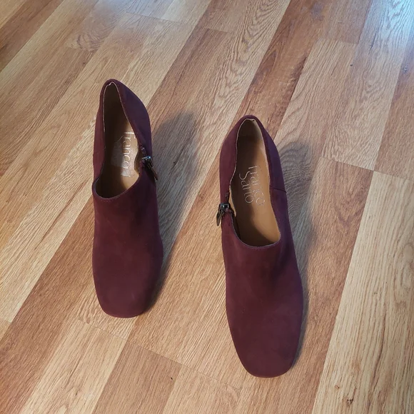 Franco Sarto Burgundy Suede Booties Size 6