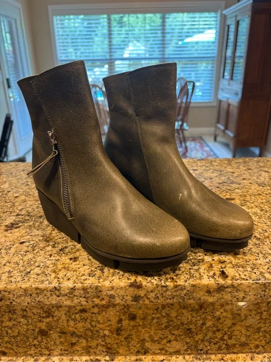 TRIPPEN Blaze f Side-Zip Custom Wedge Platform Leather Ankle Boots 37 US 6.5