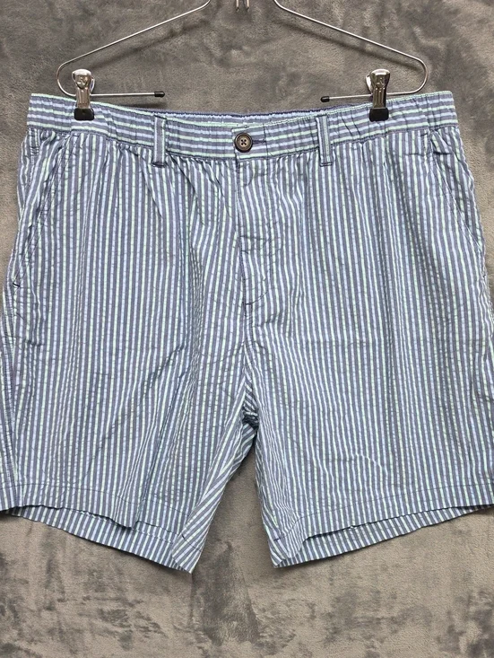 chubbies Light Blue & White Seersucker Stripe Flat Front Shorts Sz XXL