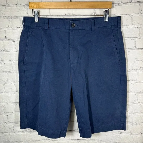 Brooks Brothers 346‎ Mens Navy Blue Chino Shorts 100% Cotton Size 34
