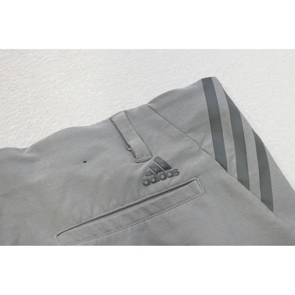 Adidas Golf Shorts Mens 38 Gray 3-Stripe Performance Activewear Excellent‎