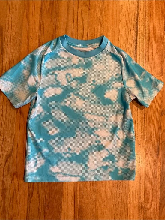 Nike Aqua Blue/White Camo Athletic Tee  Dri-Fit
