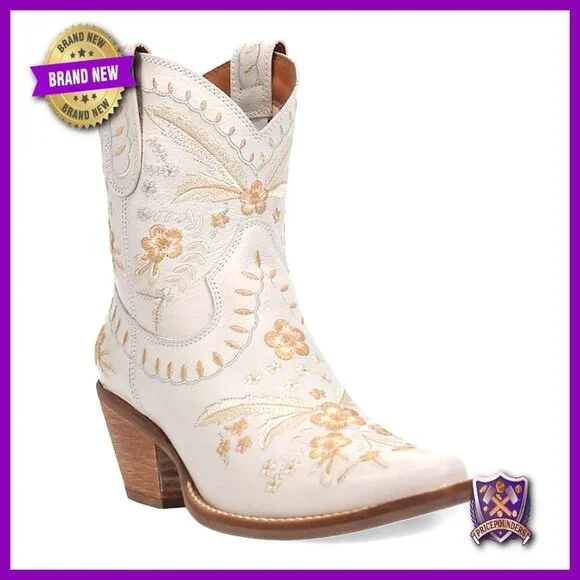 Boho Embroidered Leather Ankle Boots with Lacing Detail and 2.5-Inch Heel