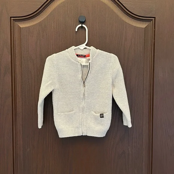 3/$25 Zara Knitwear Toddler Zip Cardigan Sweater Gray 2-3 Years 100% Cotton Boys