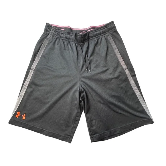 Under Armour Shorts Mens Medium Black Mesh Athletic Loose Fit 1271940 Pockets