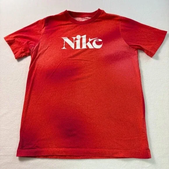 Nike Boys Size XL Tee Shirt Red Airbrush Short Sleeve‎ Cotton