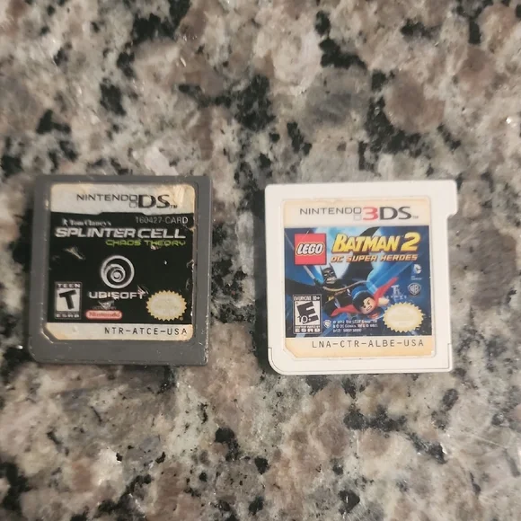 Nintendo DS and 3DS Game Lot Splinter Cell Chaos Theory Lego Batman‎ 2 DC Super