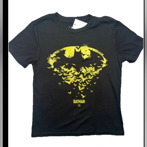 Batman Boys  Short Sleeve Black Casual T-Shirt Kids choose your size