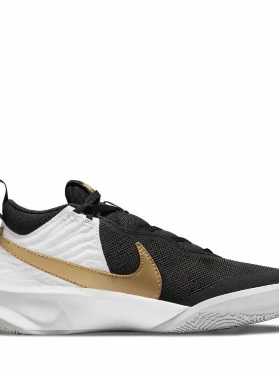 Nike Low-Top Sneaker in Black, White, Gold hustled x basketball boys shoe 4y new