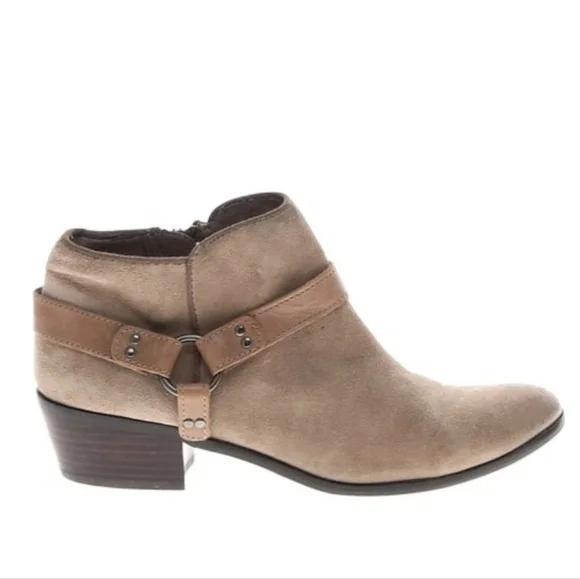 Sam Edelman Women Phoenix Suede ankle zip shoes boots sz 8.5M