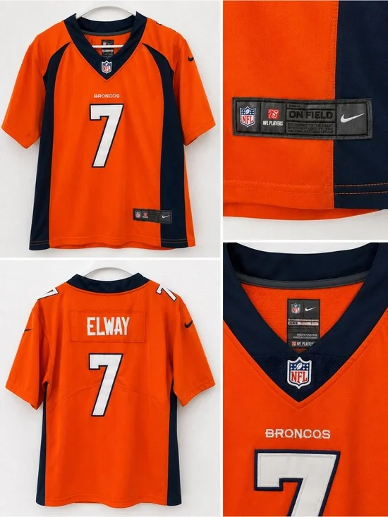 Nike Orange & Navy Denver Broncos Elway #7 Kids Jersey