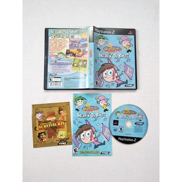 Fairly OddParents Breakin' Da Rules Complete Sony PlayStation 2 CIB 2003 Tested