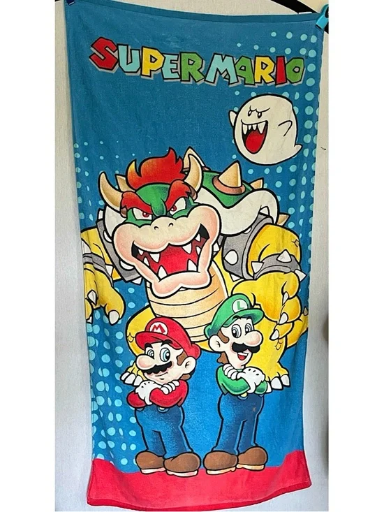 Nintendo Super Mario Beach Towel Bowser Mario & Luigi licensed 2012