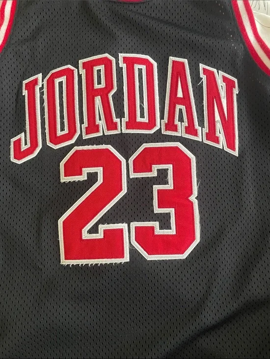Jordan Black Mesh Jersey with Red & White Trim