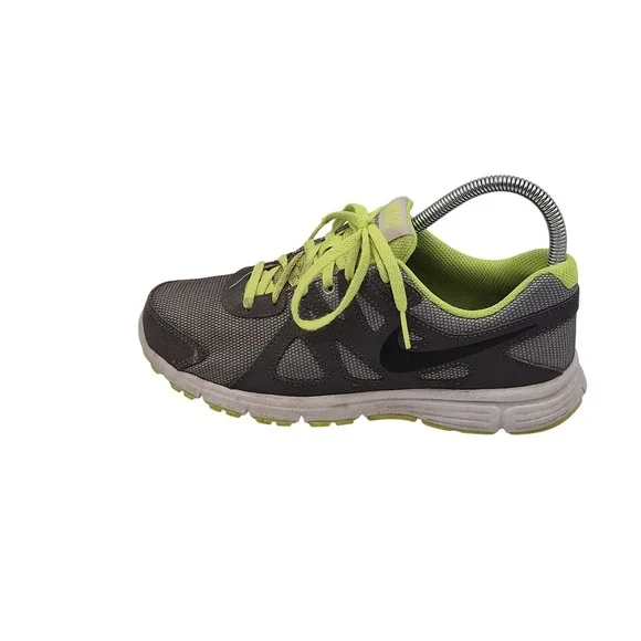 Nike Revolution 2 Shoes Youth Size‎ 4.5Y Gray Volt Running Sneakers 555082-019