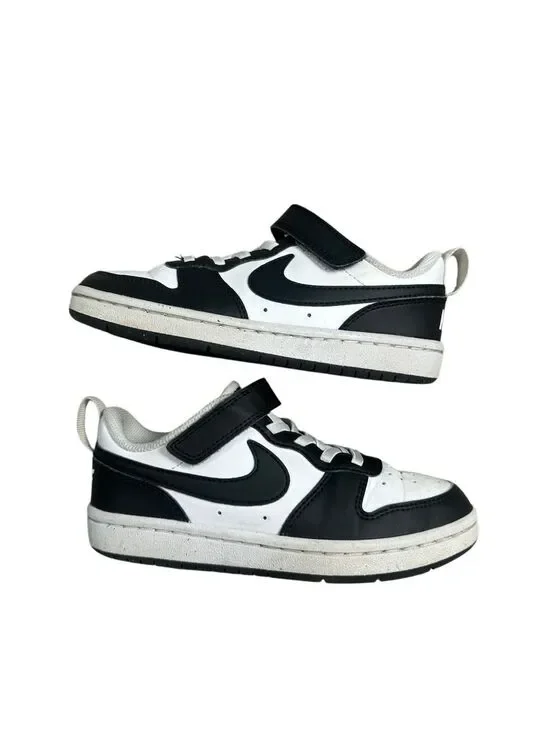 Nike Court Borough Low Recraft Little Kids' Shoes Size 13c Black/White Slip on