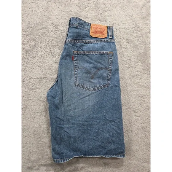 Levis 569 Denim Shorts 2006 Vintage Men's Loose Straight Fit Blue  Size 32x10