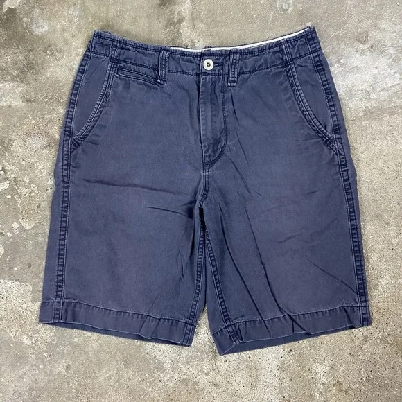 Vintage Y2K American Eagle Chino Shorts Size 34 Gray Longer Length Eagle Logo